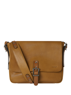 OSPREY LONDON Lorenzo Medium Leather Messenger Bag, Tan, Tan