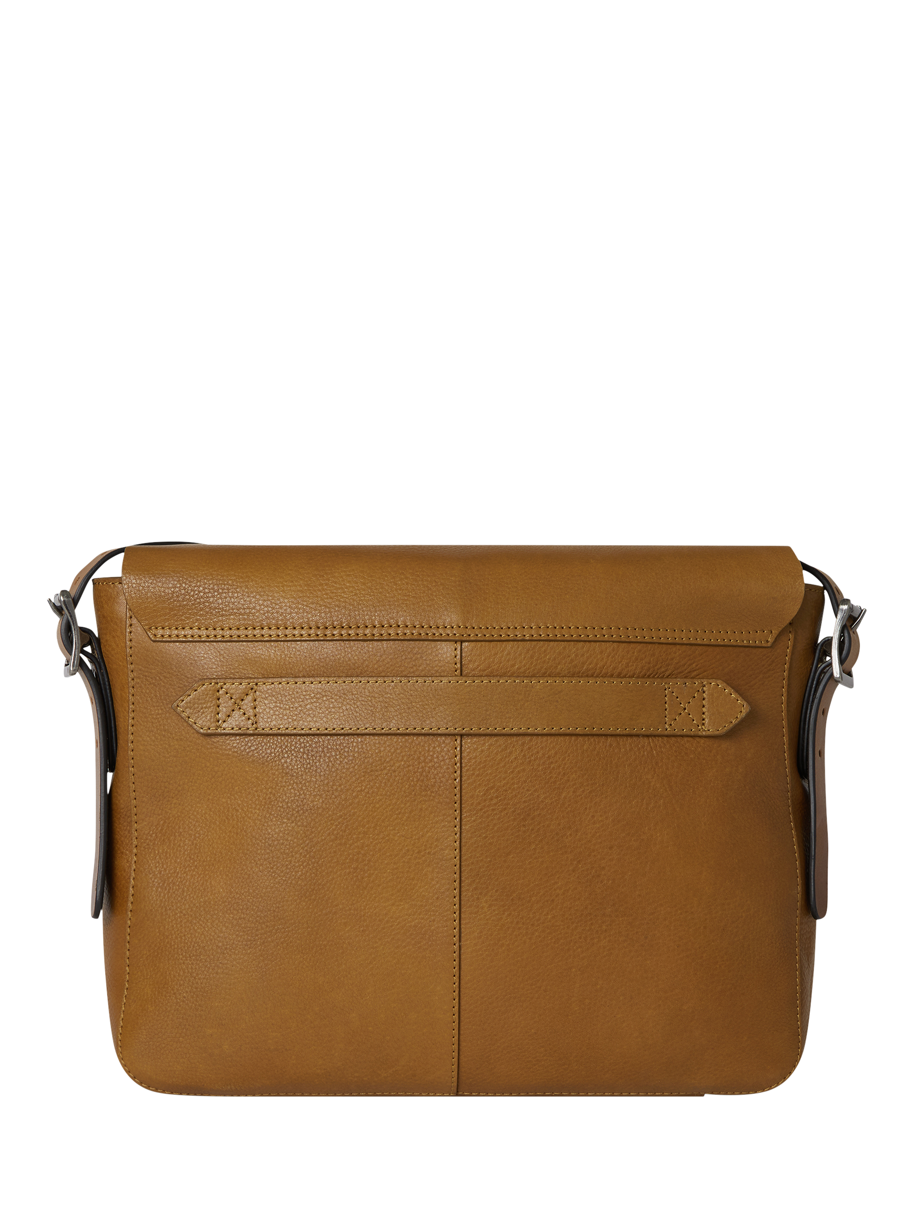 Product image 3 of 4, which shows OSPREY LONDON Lorenzo Medium Leather Messenger Bag, Tan