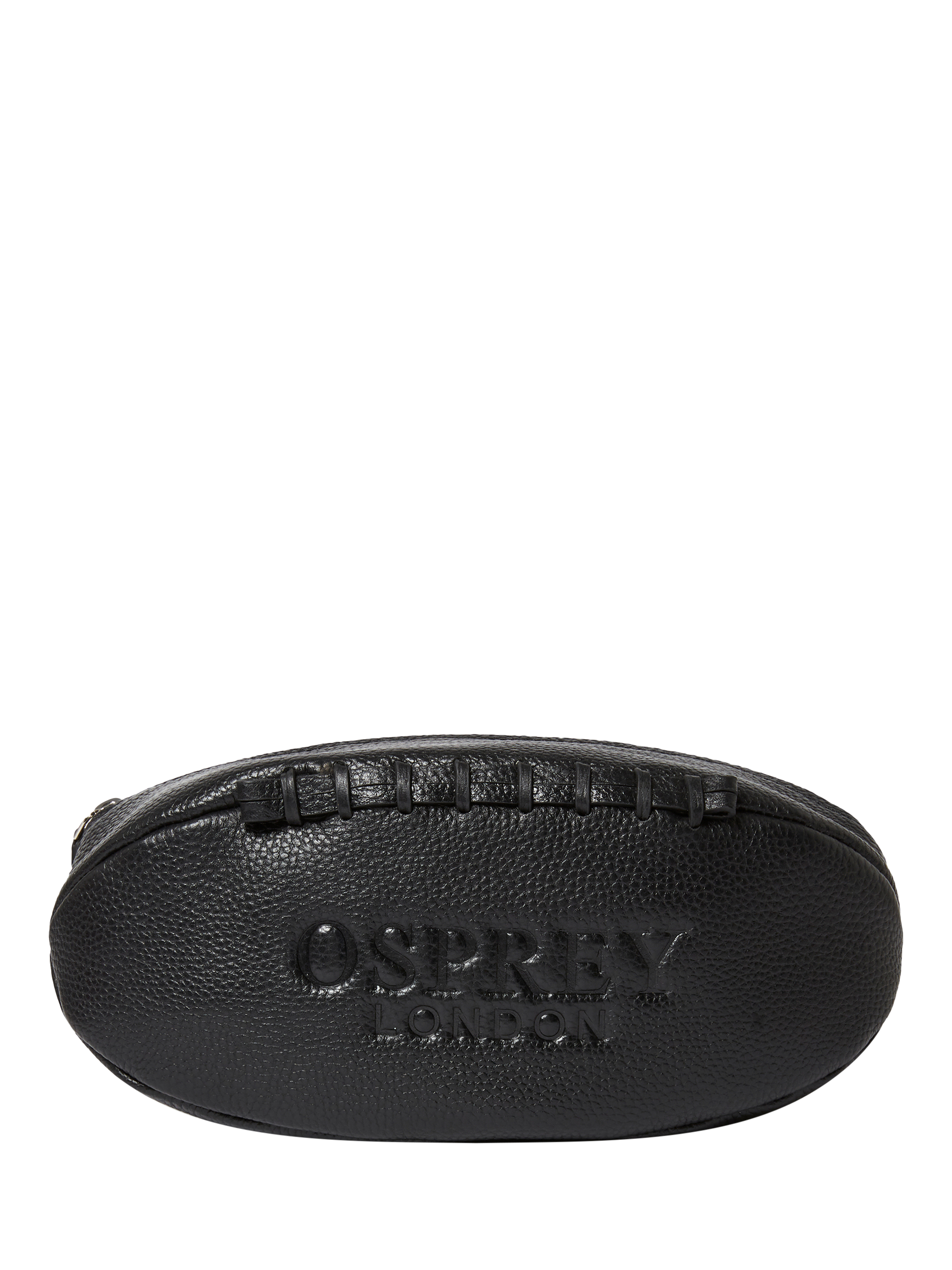 Product image 1 of 4, which shows OSPREY LONDON Rugger Leather Wash Bag, Black
