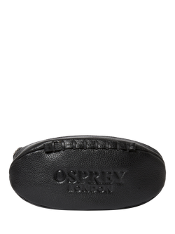 OSPREY LONDON Rugger Leather Wash Bag, Black