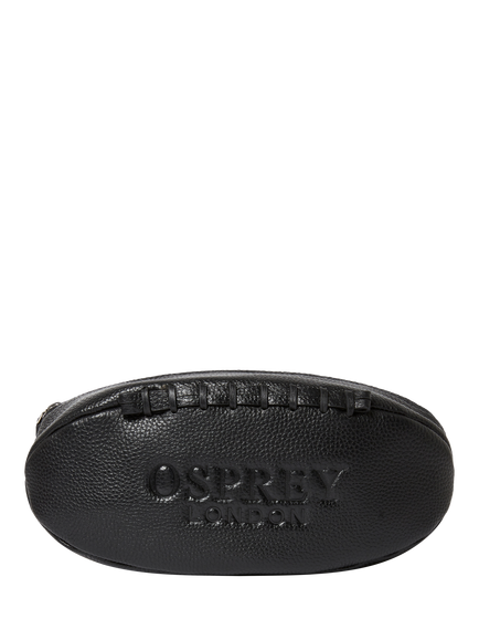 OSPREY LONDON Rugger Leather Wash Bag, Black