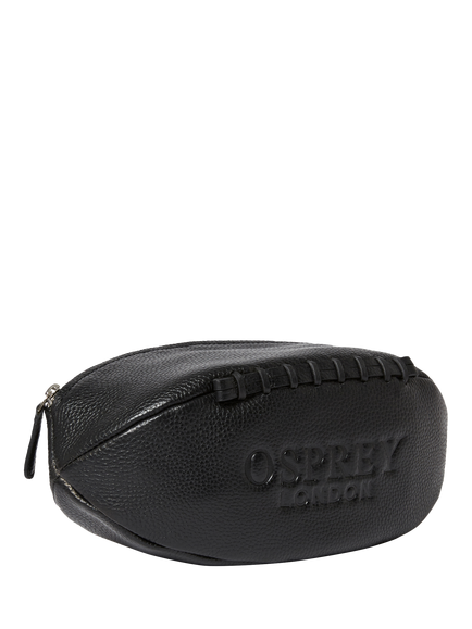 OSPREY LONDON Rugger Leather Wash Bag - view 2, Black