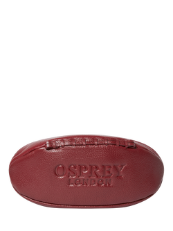 OSPREY LONDON Rugger Leather Wash Bag, Merlot