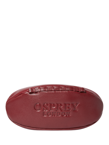OSPREY LONDON Rugger Leather Wash Bag, Merlot