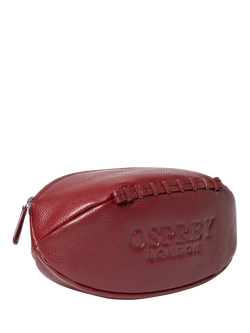 OSPREY LONDON Rugger Leather Wash Bag - view 2, Merlot