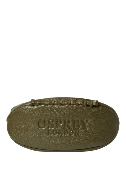 OSPREY LONDON Rugger Leather Wash Bag, Olive