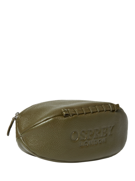 OSPREY LONDON Rugger Leather Wash Bag - view 2, Olive