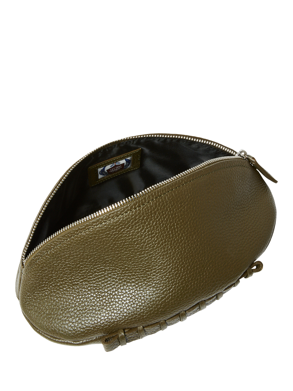 Product image 4 of 5, which shows OSPREY LONDON Rugger Leather Wash Bag, Olive