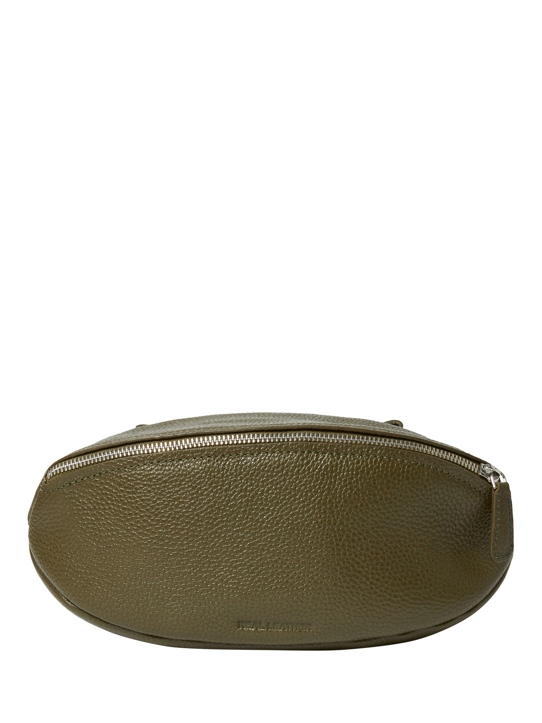 Product image 5 of 5, which shows OSPREY LONDON Rugger Leather Wash Bag, Olive