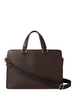 OSPREY LONDON Mercury Leather Laptop Bag, Chocolate