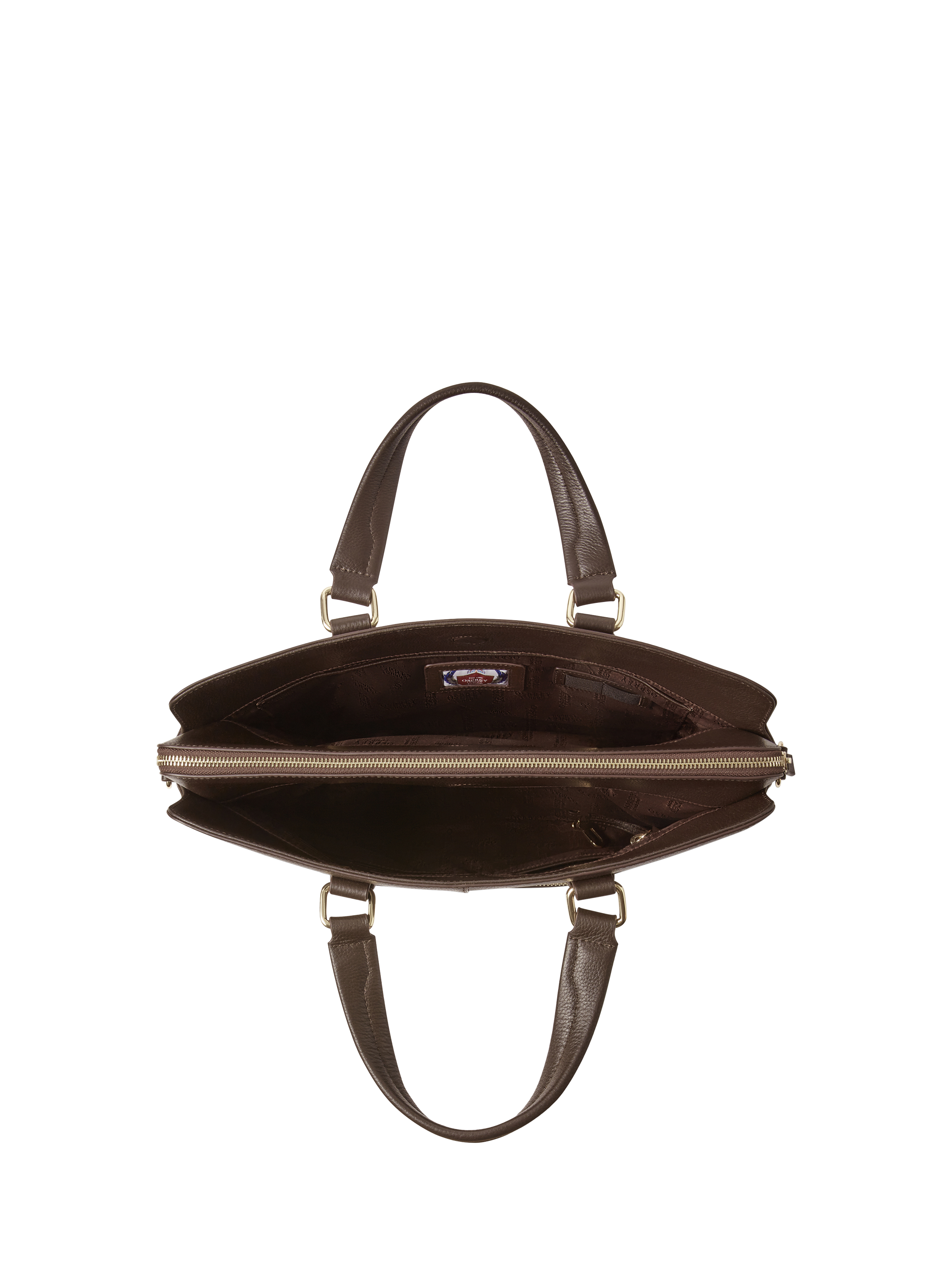 Product image 5 of 6, which shows OSPREY LONDON Mercury Leather Laptop Bag, Chocolate