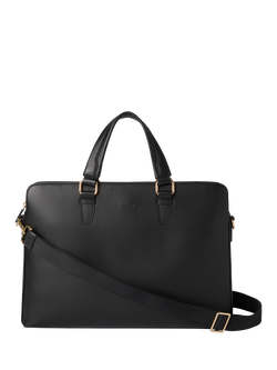 OSPREY LONDON Mercury Leather Laptop Bag, Black