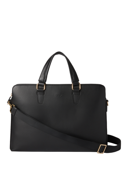 OSPREY LONDON Mercury Leather Laptop Bag, Black