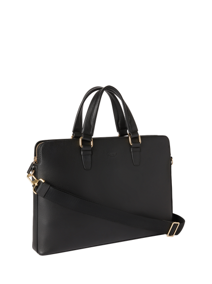 OSPREY LONDON Mercury Leather Laptop Bag - view 2, Black