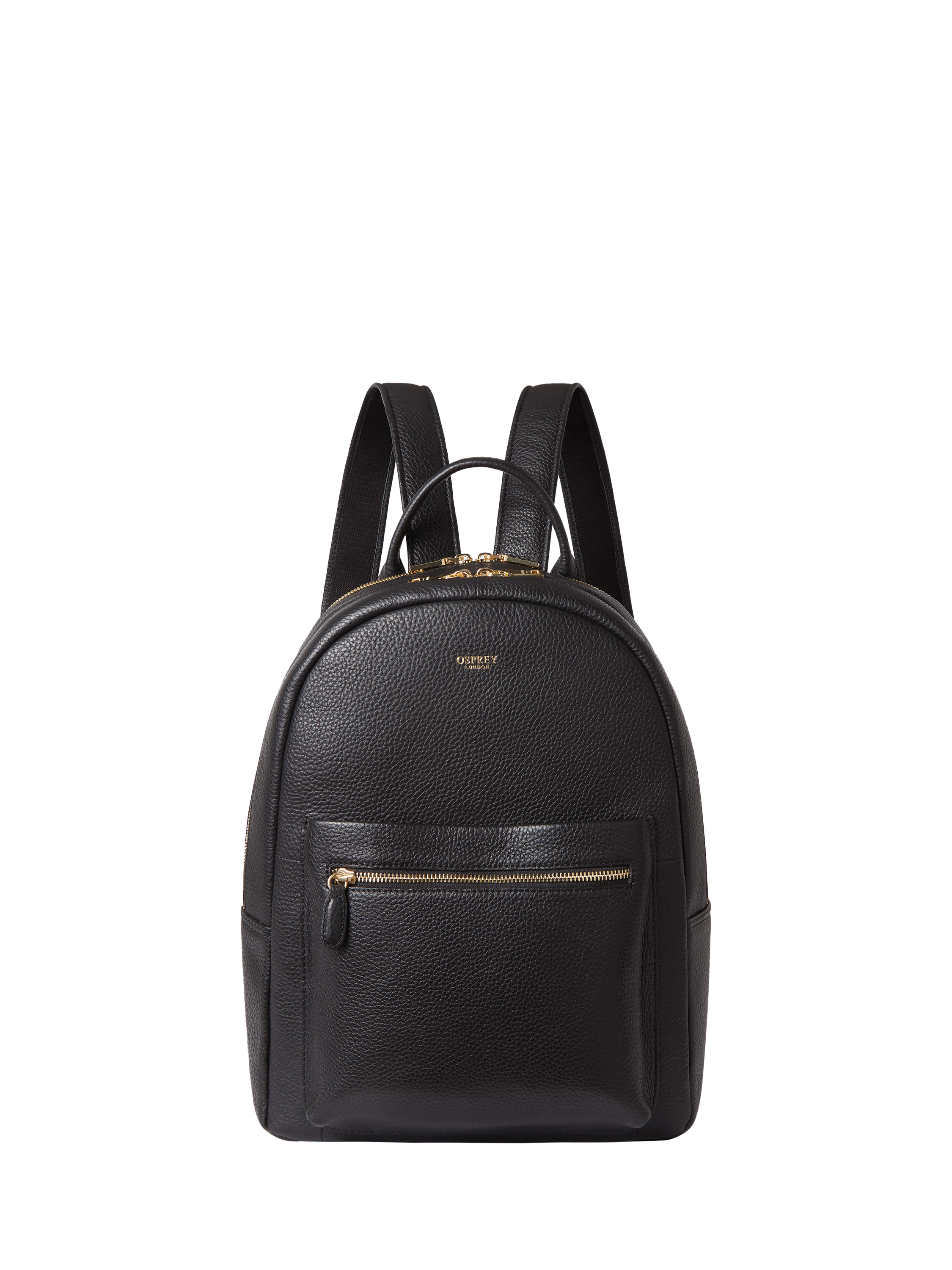Product image 1 of 6, which shows OSPREY LONDON Adaline Leather Backpack, Black