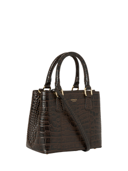 OSPREY LONDON Mini Adaline Leather Grab Bag - view 2, Chocolate