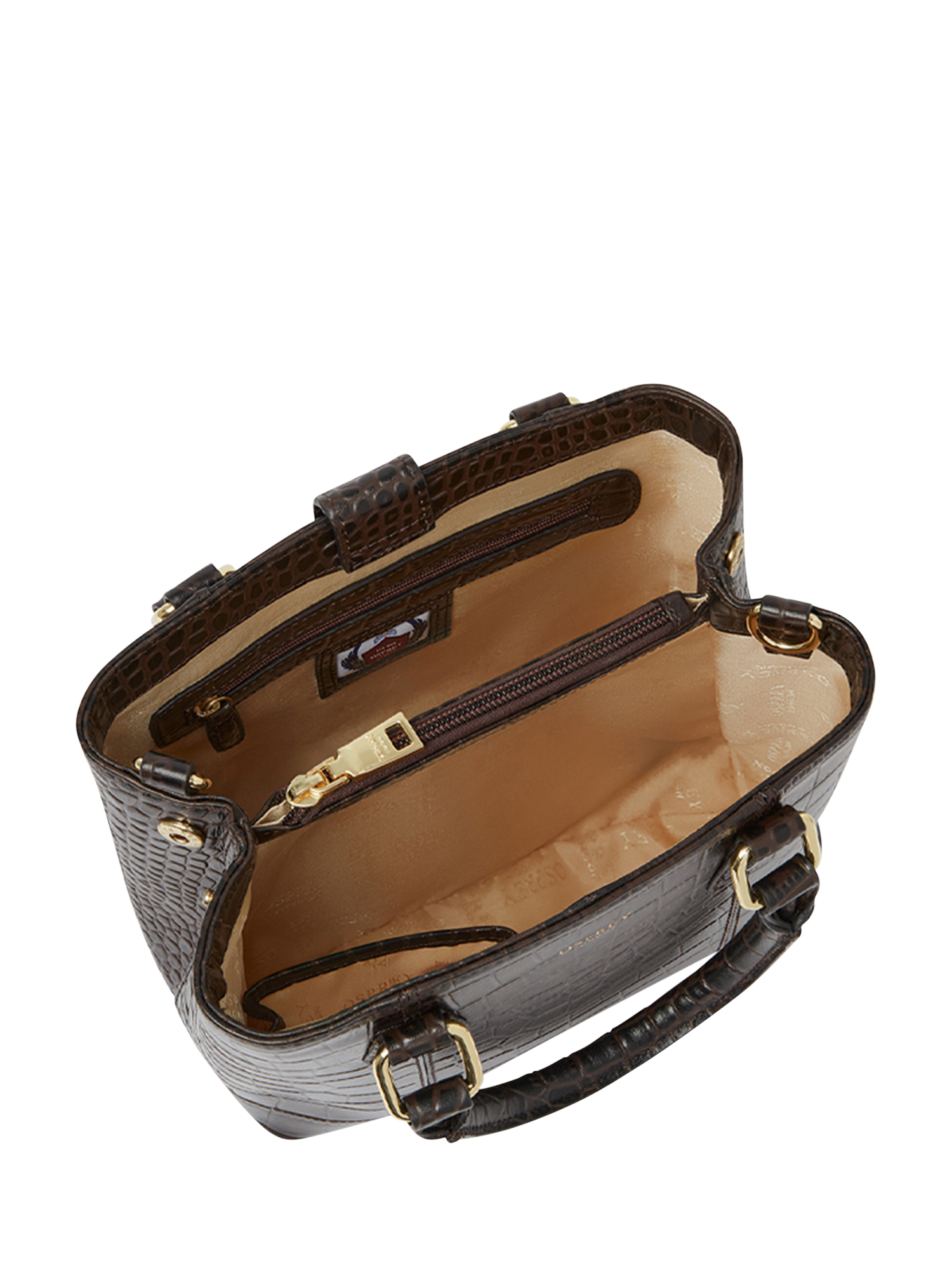 Product image 5 of 6, which shows OSPREY LONDON Mini Adaline Leather Grab Bag, Chocolate