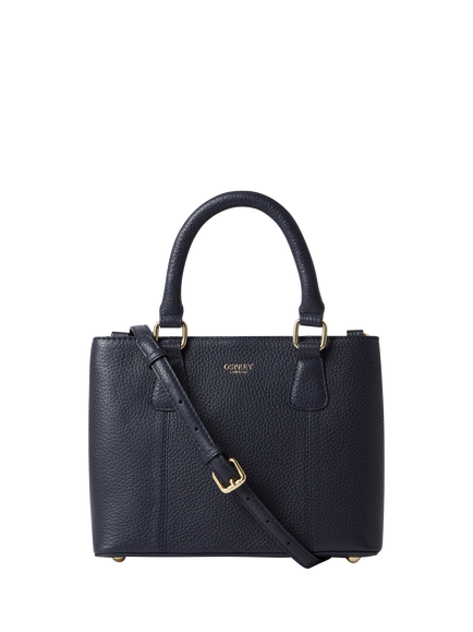 Osprey London The Adaline Mini Leather Grab Bag, Navy