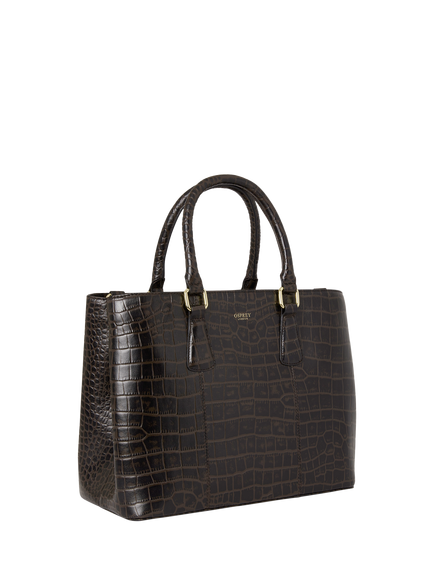 OSPREY LONDON Adaline Leather Workbag - view 2, Chocolate