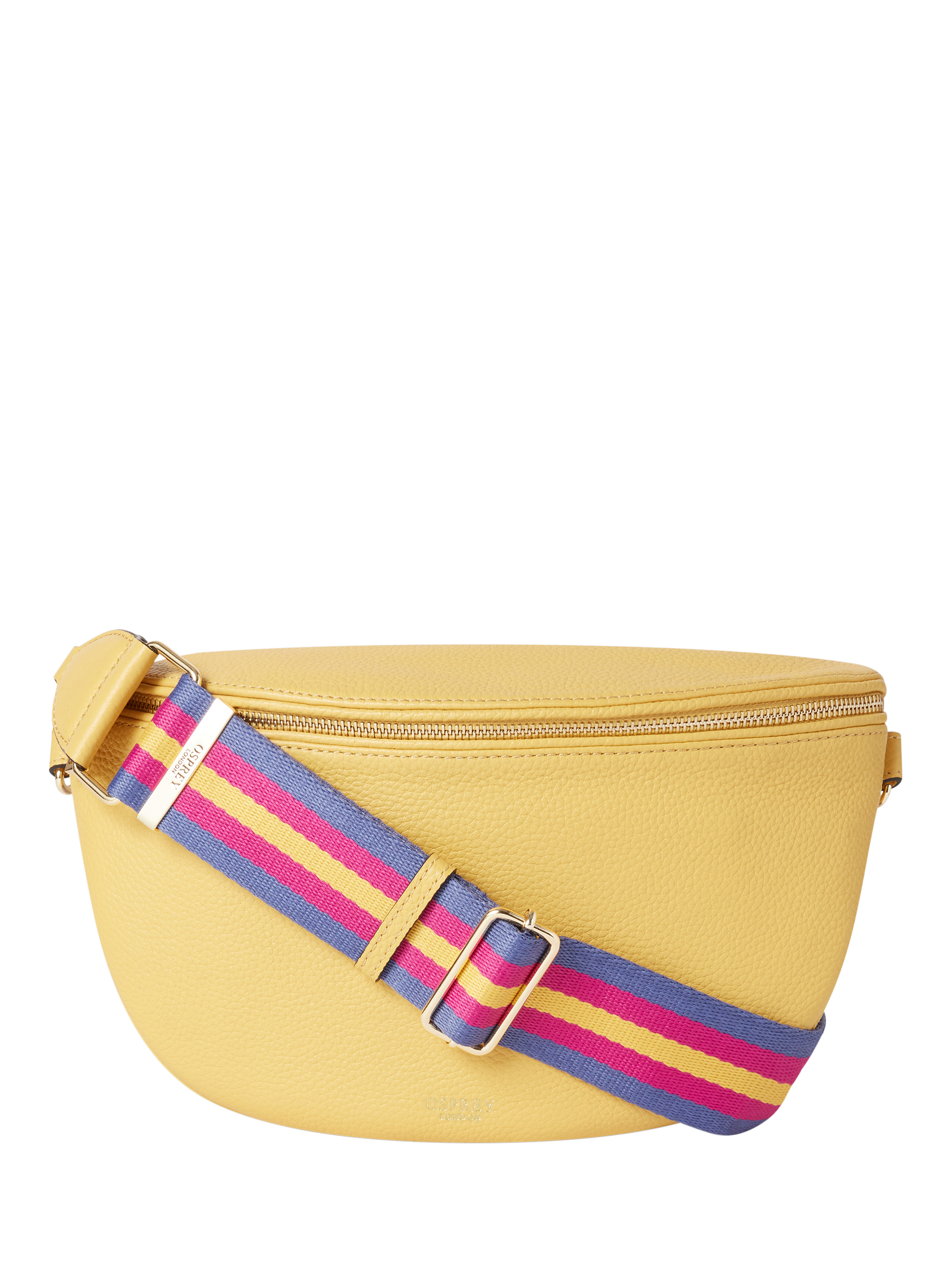 Product image 1 of 6, which shows OSPREY LONDON Hendrix Leather Sling Bag, Pollen
