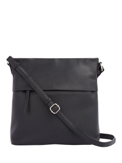 OSPREY LONDON Lyra Leather Crossbody Bag, Black