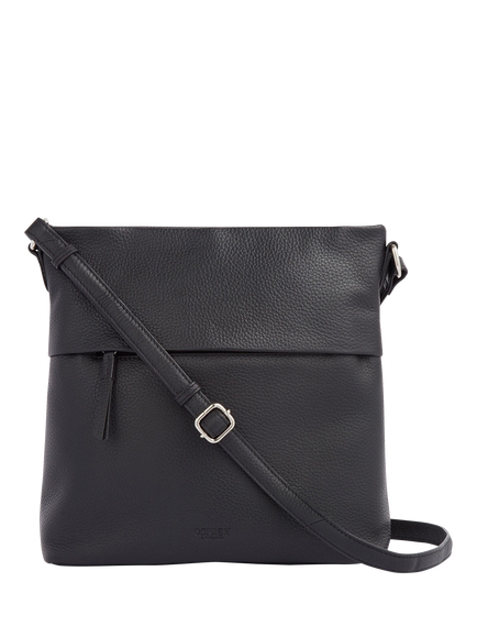 OSPREY LONDON Lyra Leather Crossbody Bag, Black