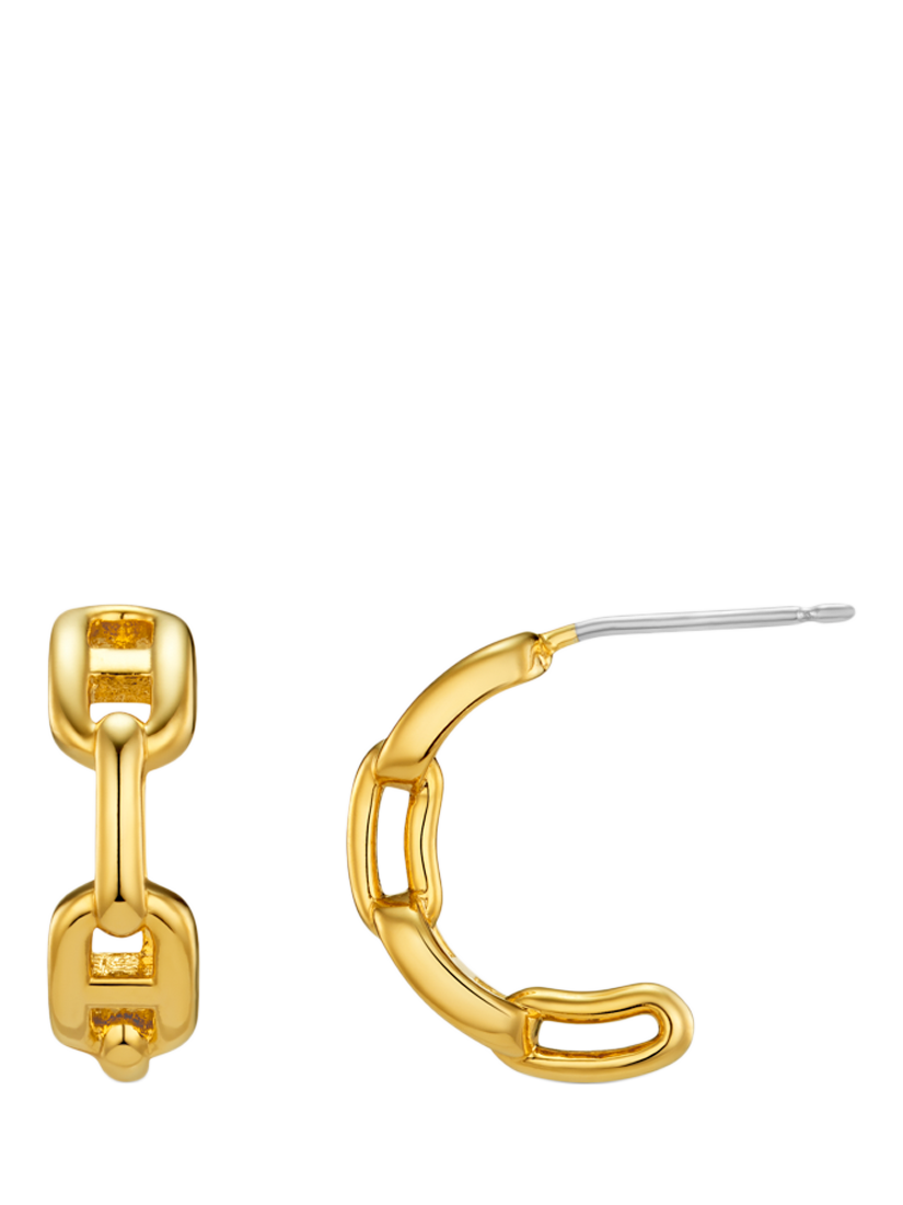 Orelia Chain Hoop Earrings, Pale Gold