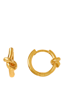 Orelia Polished Knot Huggie Hoop Earrings, Pale Gold, Pale Gold