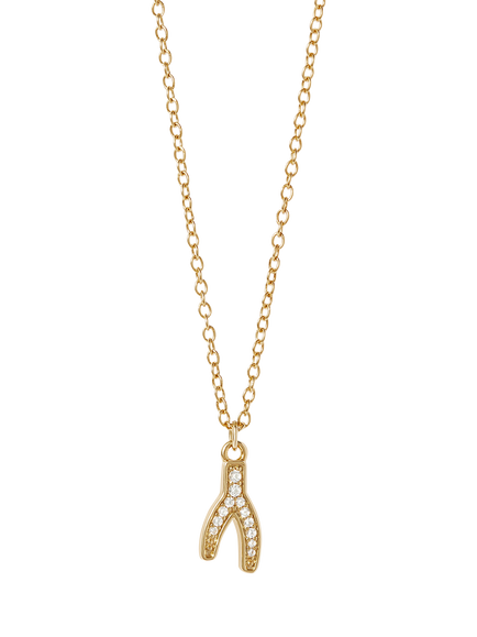 Astley Clarke Biography Motifs Wishbone Necklace, Gold, Gold