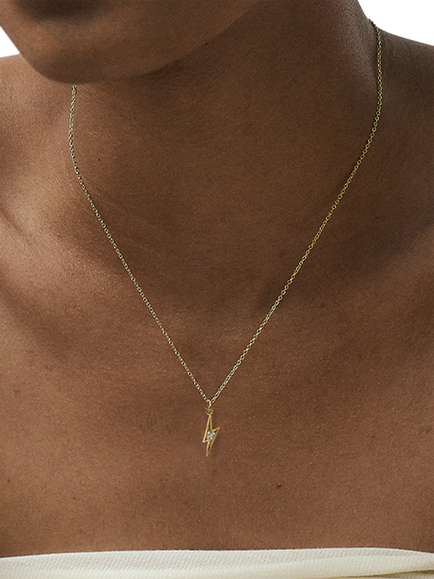 Astley Clarke Biography Motifs Celestial Lightning Pendant, Gold - view 2, Gold
