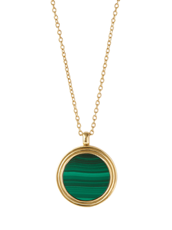 Astley Clarke Polaris Malachite Locket Necklace, Gold, Gold/Green