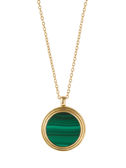 Astley Clarke Polaris Malachite Locket Necklace, Gold, Gold/Green
