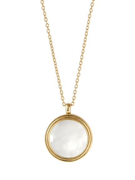 Astley Clarke Stilla Mother Of Pearl Necklace, Gold/White, Gold/White
