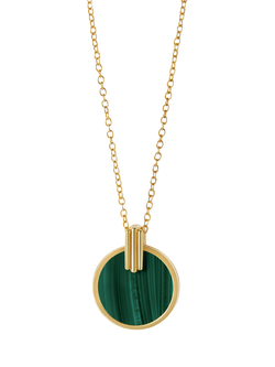 Astley Clarke Stilla Necklace, Gold/Malachite