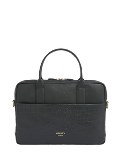 OSPREY LONDON Kellie Leather Laptop Bag, Black