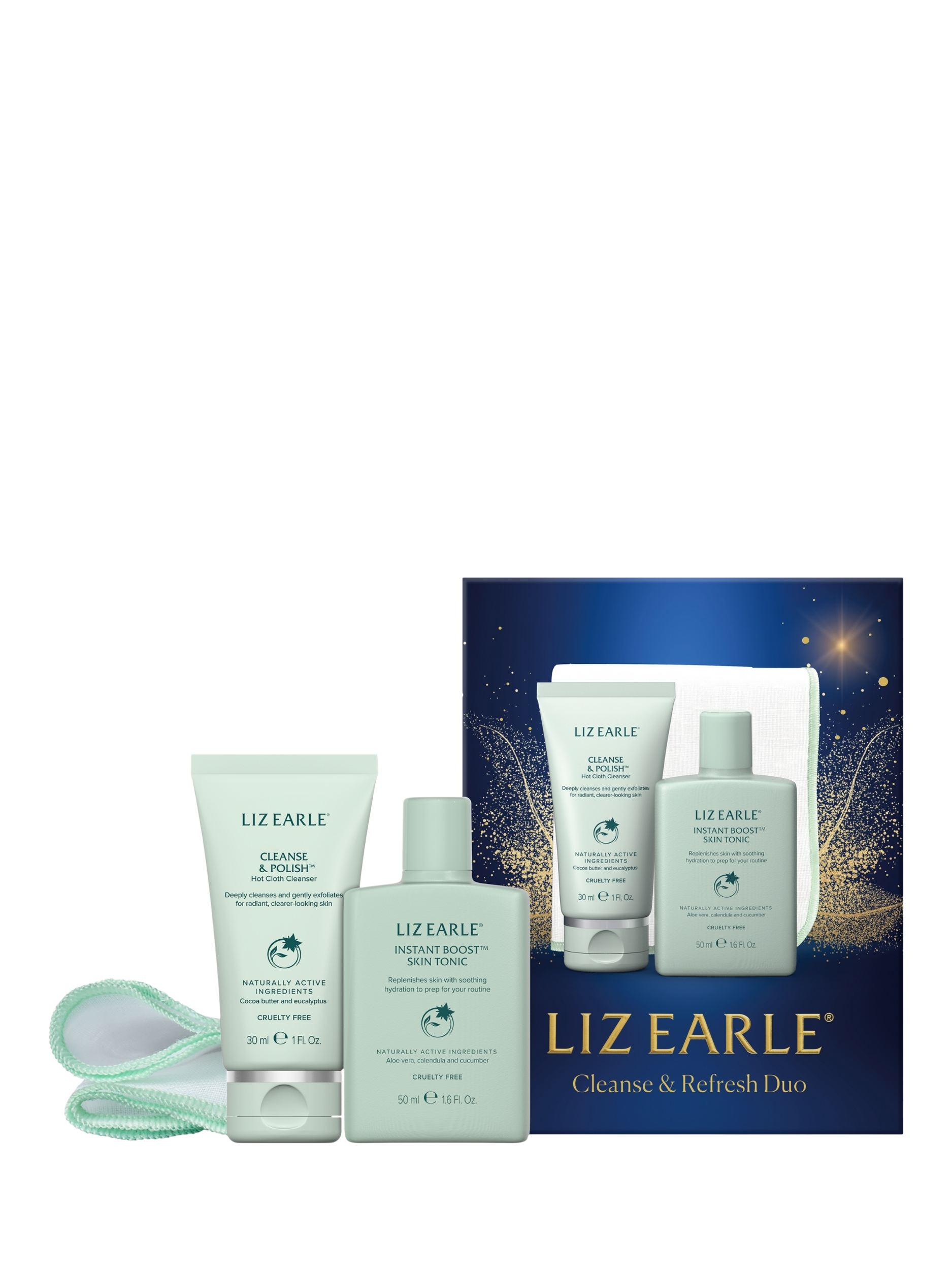 Product image 1 of 4, which shows Liz Earle Cleanse & Polish Daily Skincare Gift Set