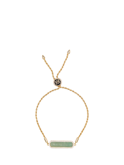 My Jewellery List Tess Daly Semi Precious Bar Bracelet, Yellow Gold/Aventurine