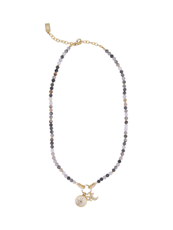 My Jewellery List Tess Daly North Star Charm Beaded Necklace, Yellow Gold, Yellow Gold