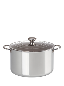 Le Creuset Signature 3-Ply Stainless Steel Stockpot and Lid, 28cm, Stainless Steel