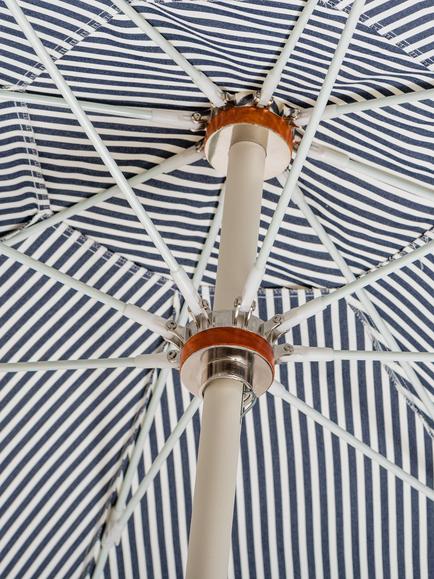 Business & Pleasure Co. Club Umbrella Lauren Stripe Garden Parasol, 2m, Navy - view 2, Navy