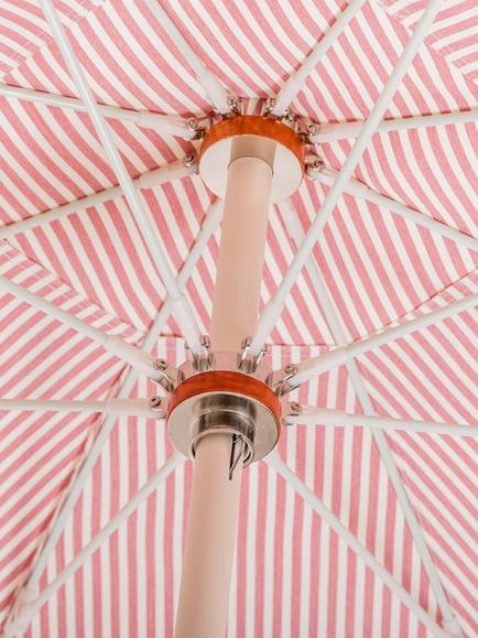 Business & Pleasure Co. Club Umbrella Lauren Stripe Garden Parasol, 2m, Pink - view 2, Pink