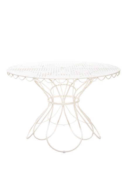 Business & Pleasure Co. Al Fresco Round Garden Dining Table, 120cm, White, White