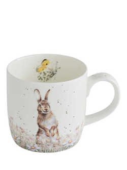 Wrendale Designs Fresh as a Daisy Hare Fine Bone China Mug, 310ml, Multi