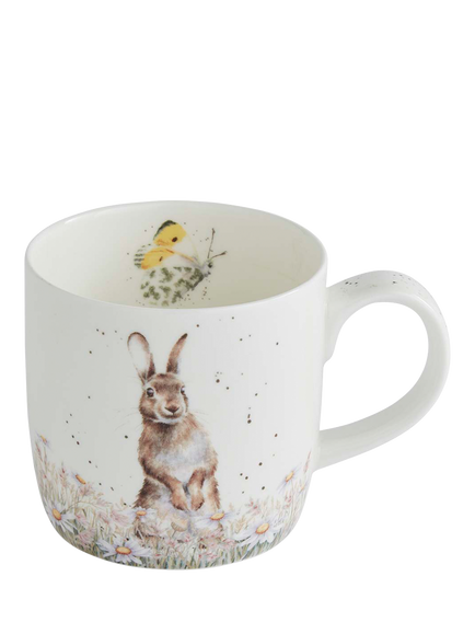 Wrendale Designs Fresh as a Daisy Hare Fine Bone China Mug, 310ml, Multi