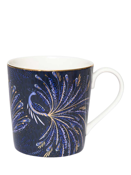 Sara Miller Anniversary Collection Fine China Mug, 344ml, Indigo, Multi