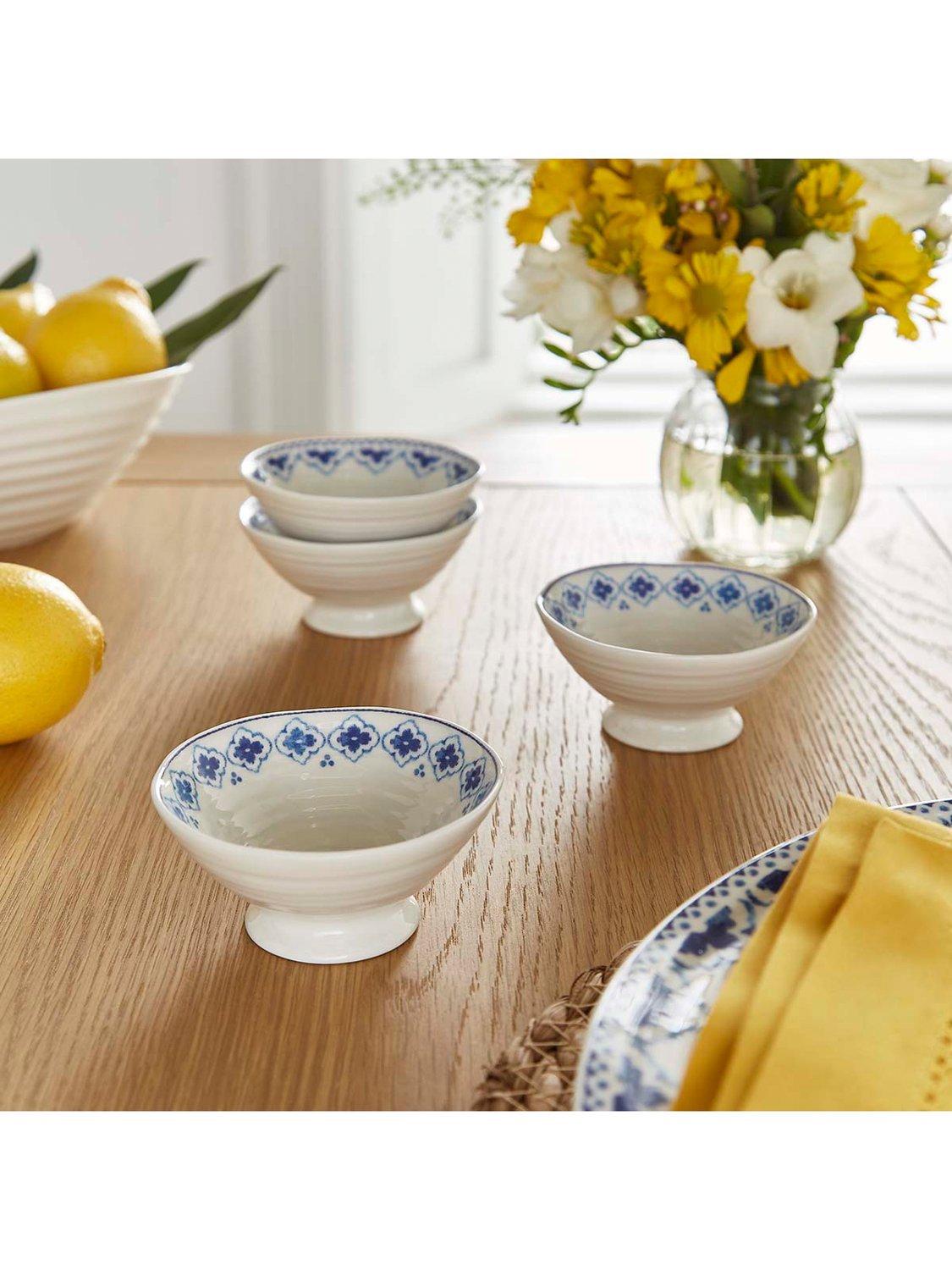 Sophie Conran for Portmeirion Blue Porcelain Mini Dishes, Set of 4