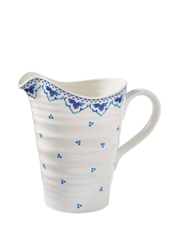 Sophie Conran for Portmeirion Blue Mediterranean Porcelain Pitcher, 852ml, Blue/White, Multi