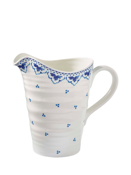 Sophie Conran for Portmeirion Blue Mediterranean Porcelain Pitcher, 852ml, Blue/White, Multi