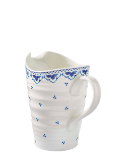 Sophie Conran for Portmeirion Blue Mediterranean Porcelain Pitcher, 852ml, Blue/White - view 2, Multi