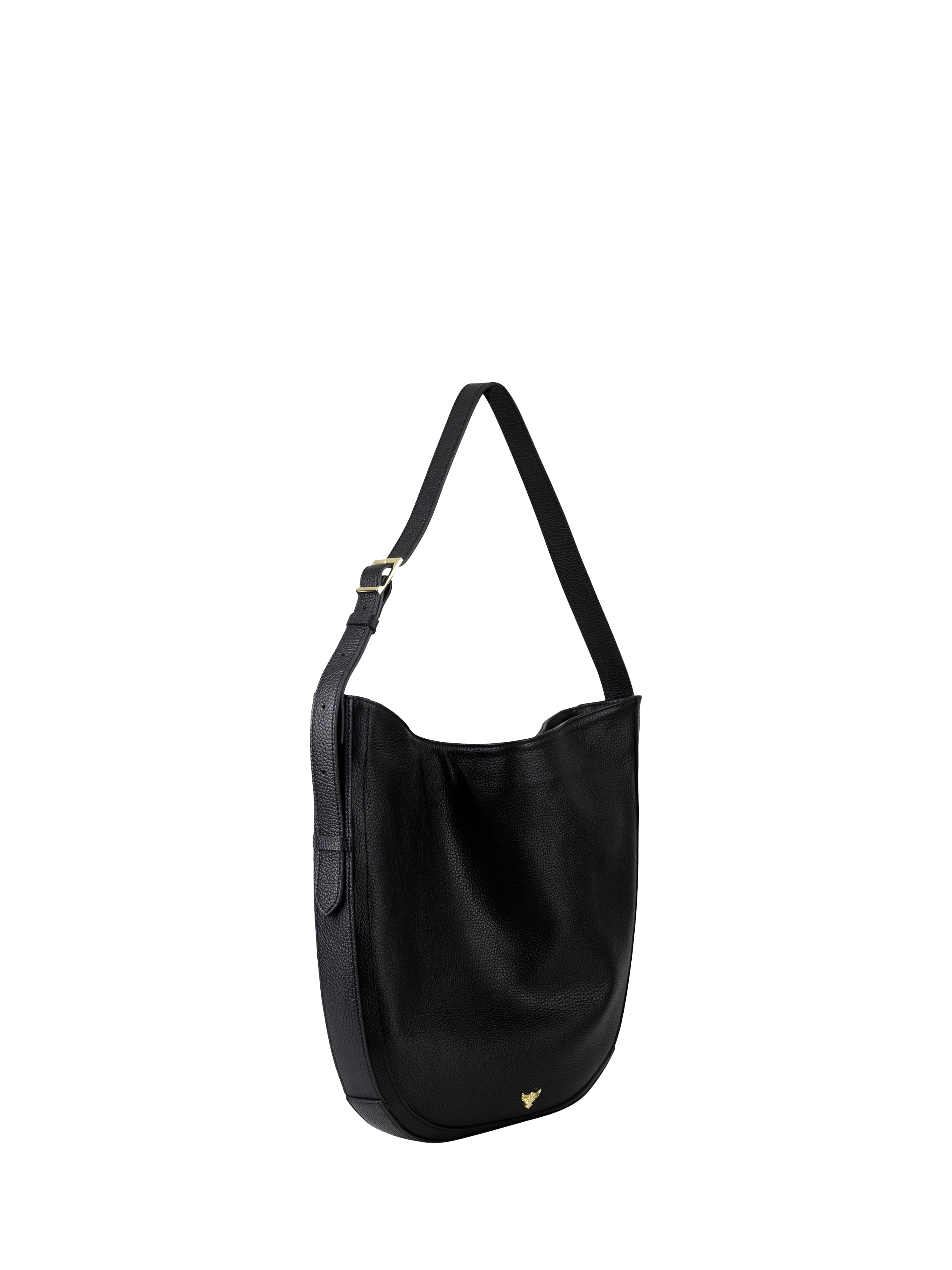 Product image 3 of 5, which shows Apatchy London Emma Leather Shoulder Bag, Black